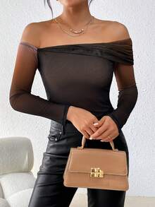 SHEIN Privé Quý cô Biến đổi dần Áo ngoài vai - Nhiều màu - Xem 4