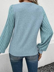 SHEIN LUNE 女士燈籠袖t卹