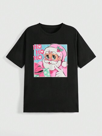 Karorine Camiseta De Mujer Con Diseño De Impresión Navideña