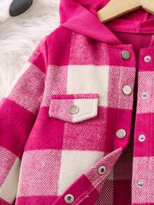 SHEIN 少女格紋連帽外套和褲裝套裝