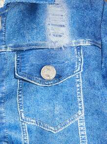 SHEIN Áo khoác lót giữ nhiệt thông thường cho bé gái cho mùa thu đông - Màu xanh lam - Xem 4