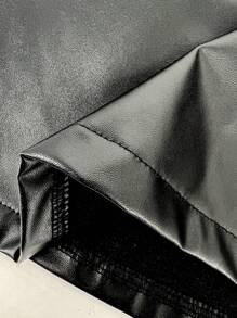 SHEIN Unity Damen Gürtel Rock Aus Pu-leder - Schwarz - Übersicht 6