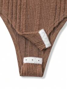 SHEIN Unity 3pcs Cut Out Mock Neck Bodysuit - Multicolor - View 6