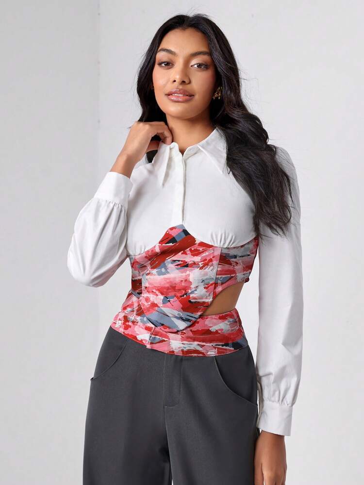 Designer Business Casual Graphic Print Crop Lightweght Jacket, Fall, For Autumn & Winter, Holiday, Vacation, Going Out, Spring, Festival