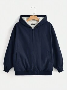 SHEIN EZwear 女性大尺碼黑色外套 - 寶藍色 - 查看 2