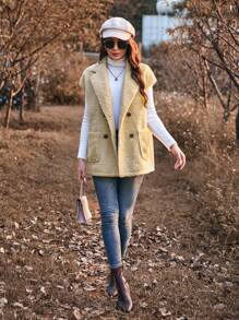 Aveloria Women's Double-breasted Coat With Two Pockets