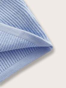 SHEIN Sweetina 3d 花卉貼花與掛脖設計針織上衣 - 藍色 - 查看 3