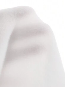 DAZY 女式纯色短款长袖T恤 - 白色 - 查看 3