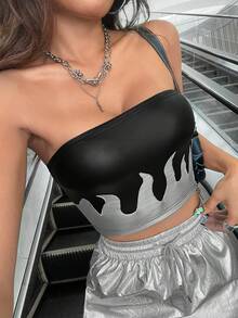 SHEIN ICON Của phụ nữ Màu sắc Chặn Ngọn lửa Mẫu Ống ngọn - Nhiều màu - Xem 7