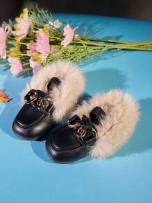Autumn And Winter Children's Shoes, Warm Girls' Shoes, Casual Plush Shoes For Young Children And Babies - Black - View 5