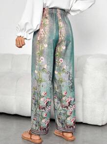 EMERY ROSE Floral Print Wide Leg Pants - Multicolor - View 2