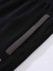 男士字母條紋立領拉鍊夾克和褲子 - 灰色 - 查看 7