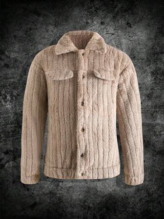 1 szt Męski Pluszowy Pionowe paski Kurtki