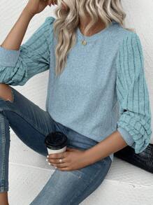 SHEIN LUNE 女士燈籠袖t卹