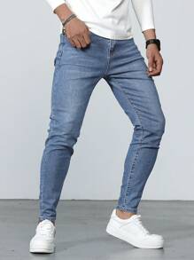 Manfinity Homme Męski Jednolity kolor Zakłopotany Dżins Dżinsy