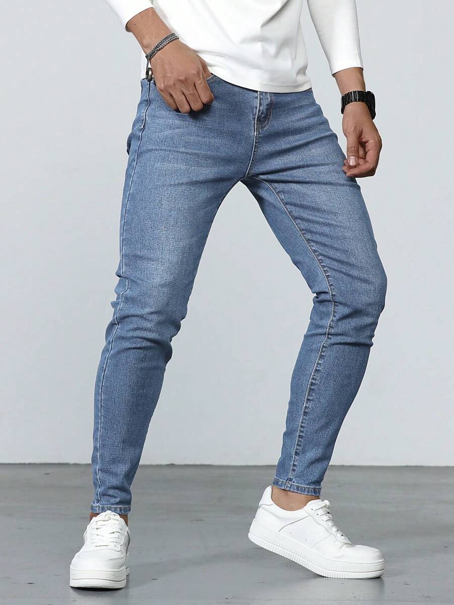 Manfinity Homme Męski Jednolity kolor Zakłopotany Dżins Dżinsy