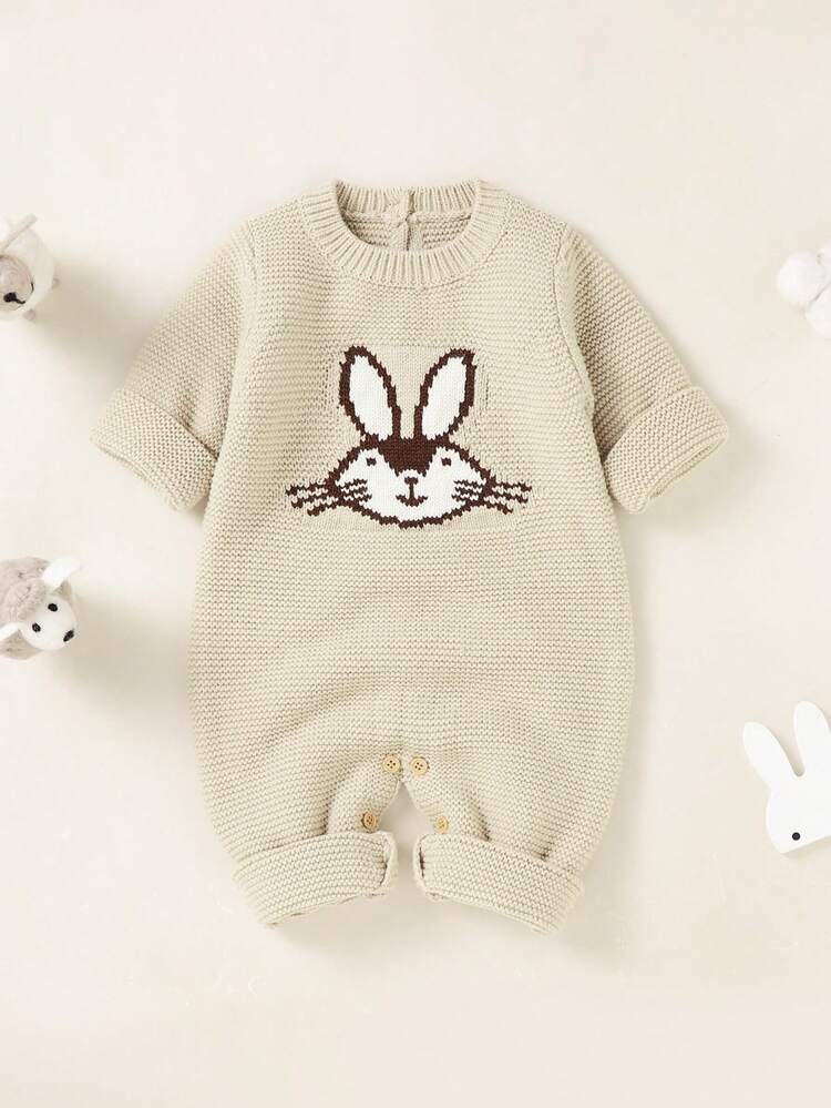 Baby Girls' Cartoon Pattern Sweater Jumpsuit