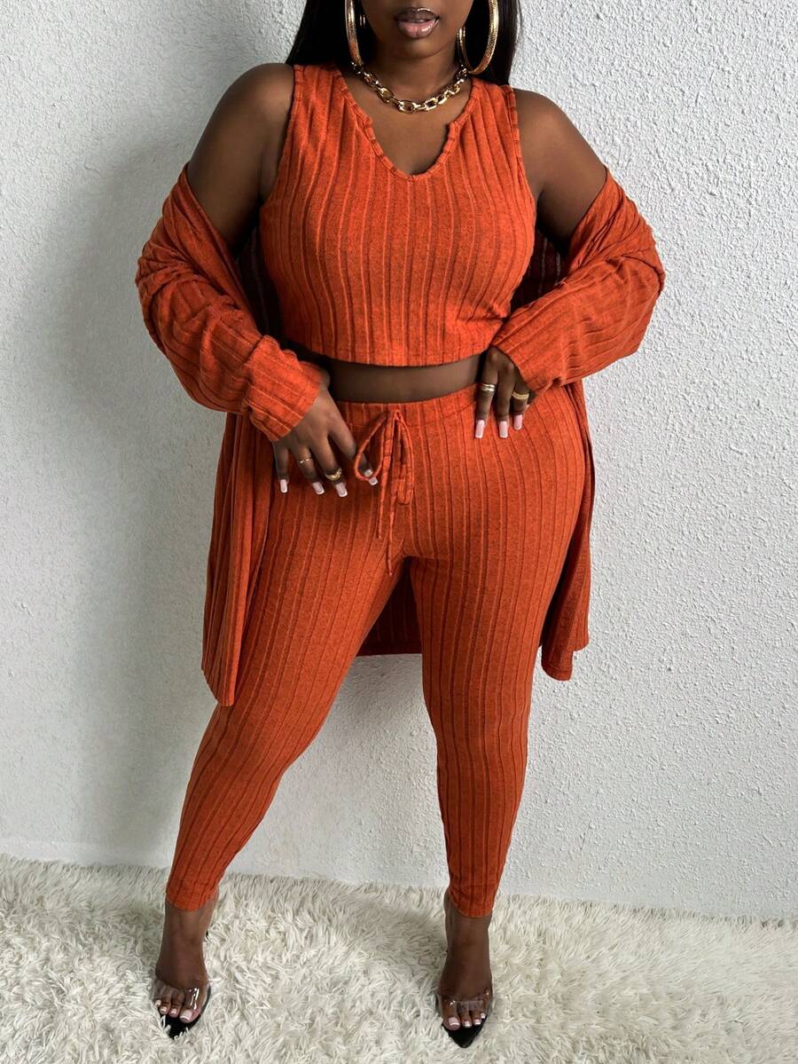 Slaydiva 大尺碼兩件套 - 棕色 - 查看 1