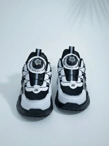 Children's Spring And Autumn Rotating Buckle, Easy To Wear And Breathable Mesh Upper And Shock Absorbing Outsole Sports Shoes
