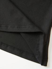 SHEIN Unity 女士純色披肩領無袖背心 - 黑色 - 查看 3