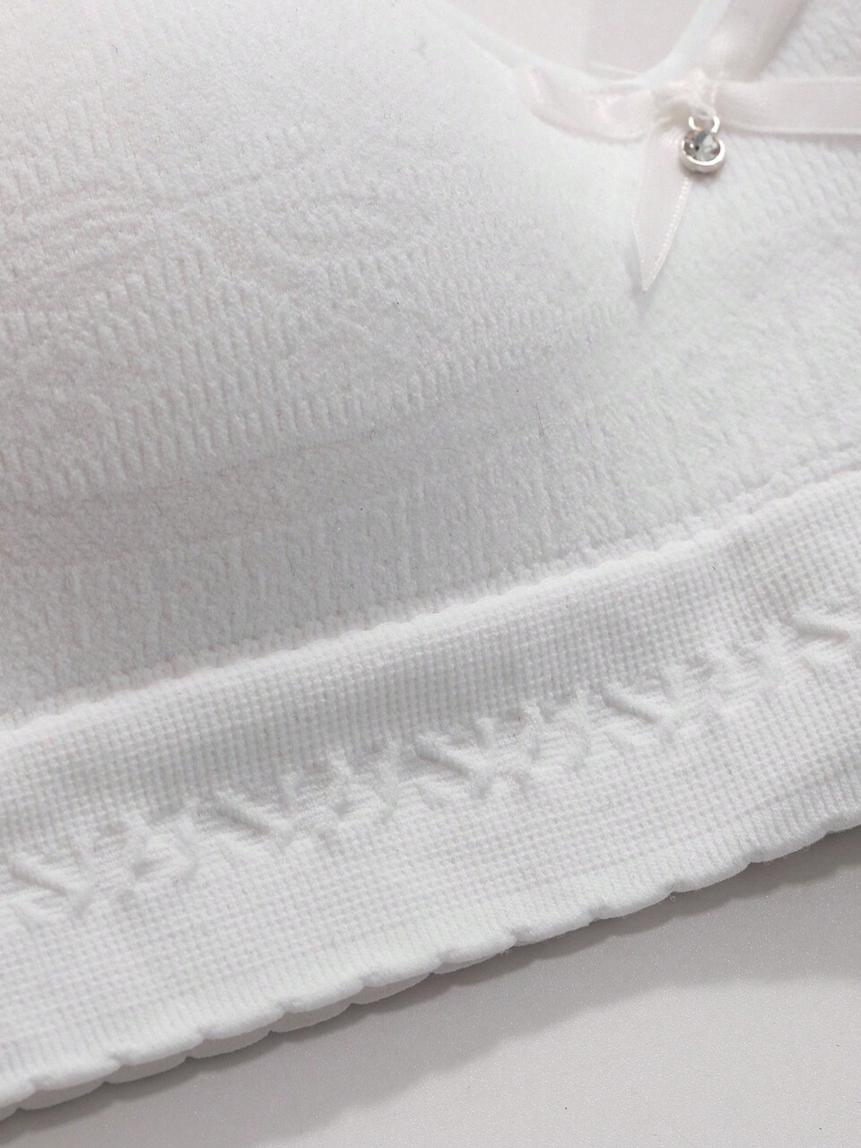 Women's Textured Fabric Bowknot Bra Lingerie For Women