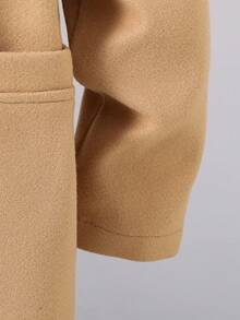 SHEIN Con trai Len áo Với Vòng cổ Và Single-breasted Nút - Màu be - Xem 4