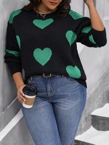 Calvaya Hơn Hình trái tim Thả vai Áo len - Nhiều màu - Xem 4