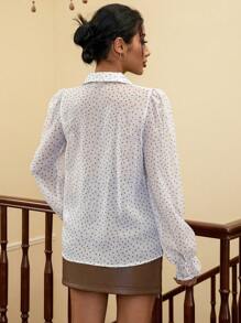 SHEIN Privé Random Print Suit Collar Long Sleeve Button-up Shirt - Multicolor - View 2