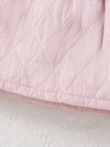 SHEIN Bé gái 2 Miếng Dễ thương Hàn Quốc Phong cách Đối với Mùa thu Và Mùa Đông - Hồng - Xem 5