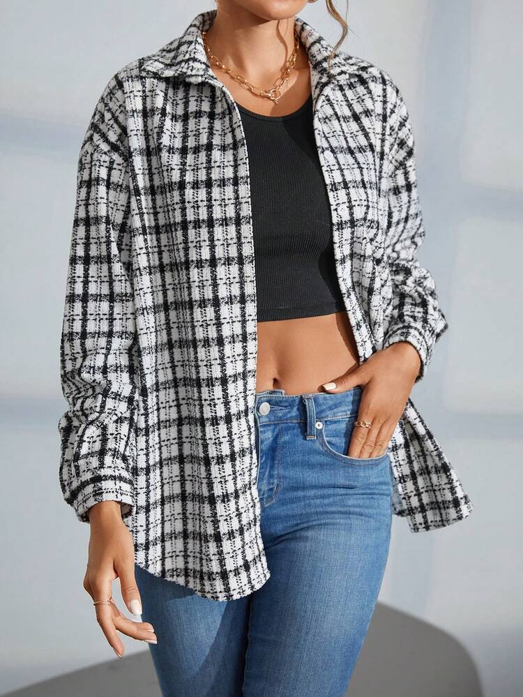 Women's Plaid Drop Shoulder Shirt