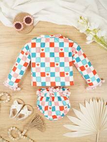 Baby Girls' Letter & Cartoon Patterned Outfit Set - Multicolor - View 2
