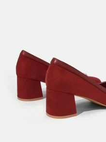 SheIn MOD 女式高跟鞋泵 - 珊瑚橙 - 查看 6