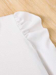 SHEIN Teenager Mädchen 2 Stücke T-Shirt mit Stehkragen, Puffärmeln,