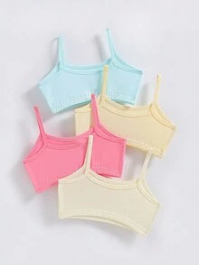 女童 4 件熊貓字母圖案印花背心 - 彩色 - 查看 2