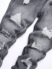 男孩仿舊牛仔褲 - 黑色 - 查看 9