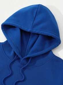 Nam Áo nỉ có mũ Với In thư - Màu xanh lam - Xem 4