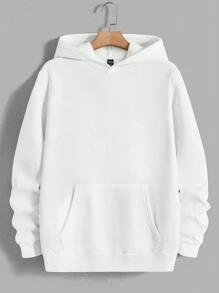 Manfinity VCAY 宽松男士标语与蝴蝶印花袋鼠口袋抽绳保暖连帽衫 - 白色 - 查看 2