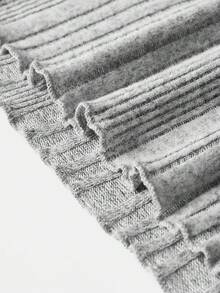 SHEIN Thai sản Scoop Cổ Đồ đan Ribbed Váy bodycon - Xám - Xem 7