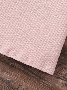 SHEIN Vestido De Punto Acanalado Con Mangas Peludas Para Niña Joven - Rosa Pálido - Ver 3