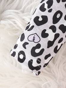 嬰兒女孩可愛圖案長袖T恤和豹紋印花緊身打底褲套裝