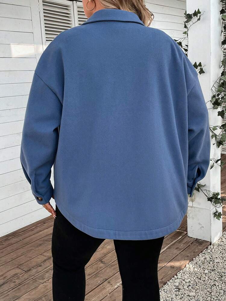 Giubbotto In Lana Con Tasche Finte Taglia Grande