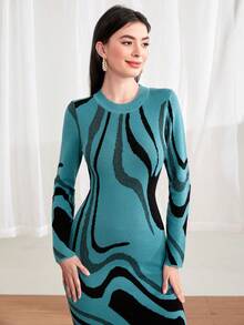 Mulvari 毛衣連身裙 - 藍色 - 查看 5