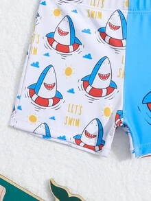 寶寶男孩q版鯊魚印花泳褲,隨機印花 - 彩色 - 查看 4