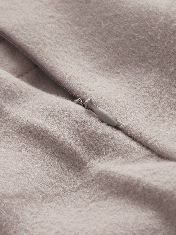 Button Detail Split Hem Skirt