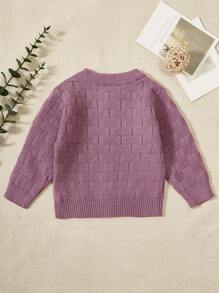 Baby (boy) Panda Pattern Cardigan - Purple - View 2