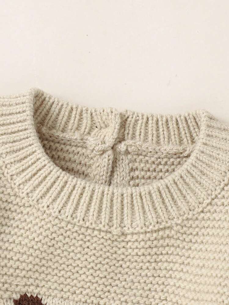 Baby Girls' Cartoon Pattern Sweater Jumpsuit