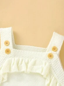 Baby Girls' Knitted Jumpsuit - White - View 3