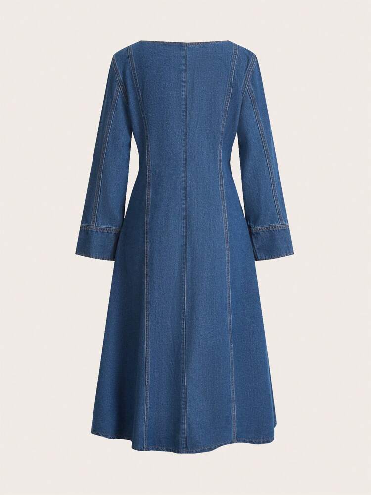 Women's Denim Button Front Dress