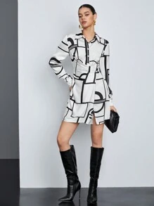 BizChic Của phụ nữ Mẫu sọc Đầm - Màu be - Xem 4