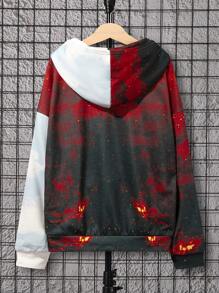 SHEIN Con trai Giải trí In Động vật Mẫu áo có mũ Lỏng lẻo Áo chui đầu Dệt kim Áo nỉ - Nhiều màu - Xem 2